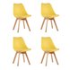 FRANKFURT NEW желтый, сиденье из сочетания пластика и экокожи, ножки деревянные
