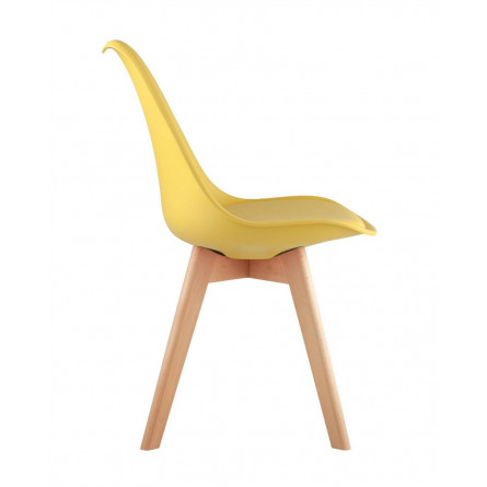 FRANKFURT NEW желтый, сиденье из сочетания пластика и экокожи, ножки деревянные