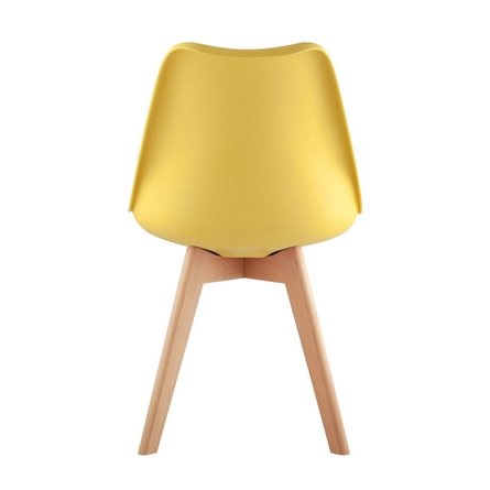 FRANKFURT NEW желтый, сиденье из сочетания пластика и экокожи, ножки деревянные