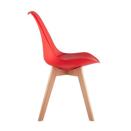 FRANKFURT NEW красный, сиденье из сочетания пластика и экокожи, ножки деревянные