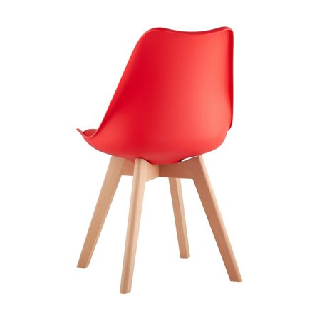 FRANKFURT NEW красный, сиденье из сочетания пластика и экокожи, ножки деревянные