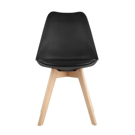 FRANKFURT NEW черный, сиденье из сочетания пластика и экокожи, ножки деревянные