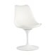 Tulip белый, ножка металлическая, сиденье и спинка из пластика, сидушка мягкая из экокожи
