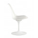 Tulip белый, ножка металлическая, сиденье и спинка из пластика, сидушка мягкая из экокожи Tulip белый, ножка металлическая, сиденье и спинка из пластика, сидушка мягкая из экокожи