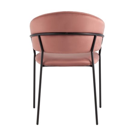 с подлокотниками Бруно велюр пыльно-розовый ножки черные металл