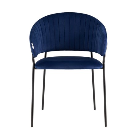 с подлокотниками Бруно велюр синий ножки черные металл