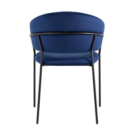 с подлокотниками Бруно велюр синий ножки черные металл