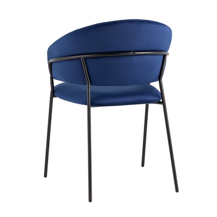 с подлокотниками Бруно велюр синий ножки черные металл