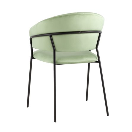 с подлокотниками Бруно велюр фисташковый ножки черные металл