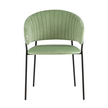 с подлокотниками Бруно велюр фисташковый ножки черные металл