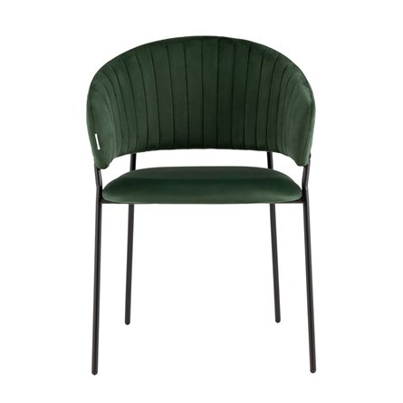с подлокотниками Бруно велюр зелёный ножки черные металл