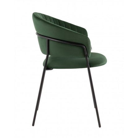 с подлокотниками Бруно велюр зелёный ножки черные металл