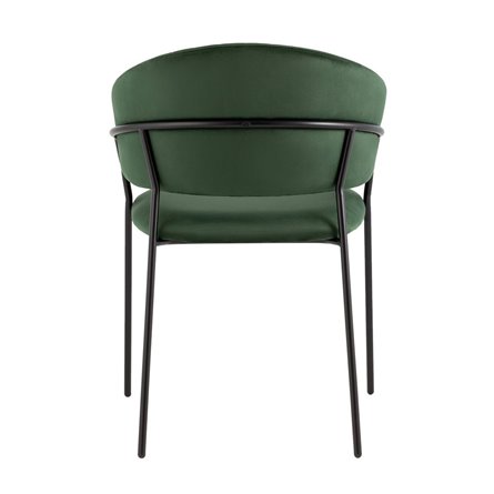 с подлокотниками Бруно велюр зелёный ножки черные металл