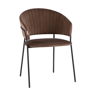 с подлокотниками Бруно велюр коричневый ножки черные металл