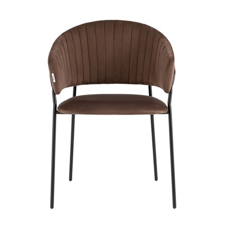 с подлокотниками Бруно велюр коричневый ножки черные металл