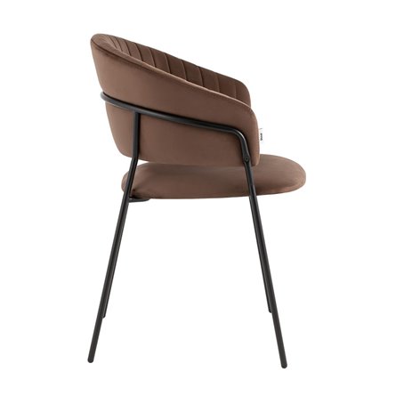 с подлокотниками Бруно велюр коричневый ножки черные металл