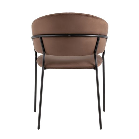 с подлокотниками Бруно велюр коричневый ножки черные металл
