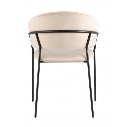 с подлокотниками Бруно велюр кремовый ножки черные металл