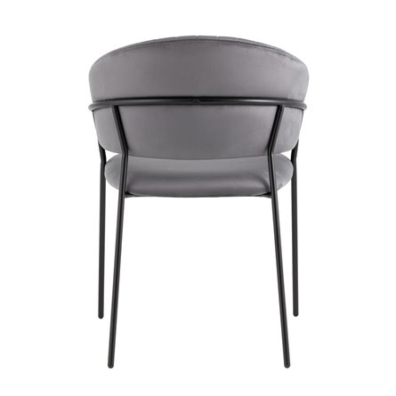 с подлокотниками Бруно велюр серый ножки черные металл