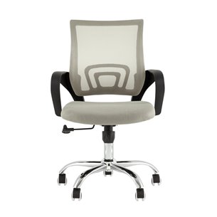 TopChairs Simple New офисное серое в обивке из текстиля с сеткой, механизм качания Top Gun