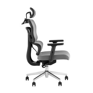TopChairs Techno офисное серое, обивка из сетки и текстиля, механизм качания мультиблок