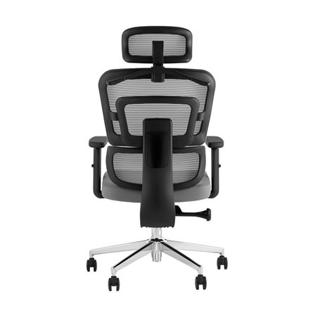 TopChairs Techno офисное серое, обивка из сетки и текстиля, механизм качания мультиблок