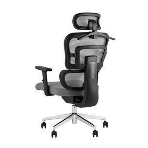 TopChairs Techno офисное серое, обивка из сетки и текстиля, механизм качания мультиблок