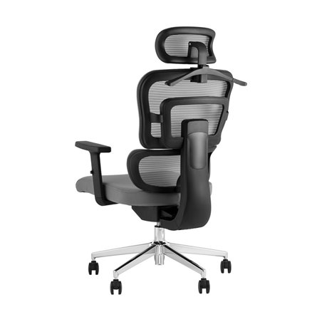 TopChairs Techno офисное серое, обивка из сетки и текстиля, механизм качания мультиблок