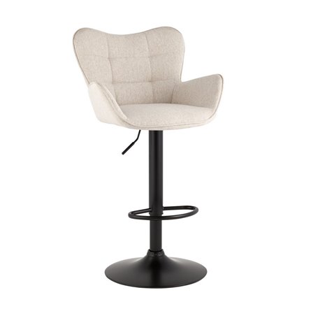 Гранд серо-бежевый ткань, со спинкой, основание черное металл