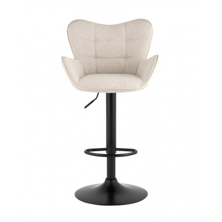 Гранд серо-бежевый ткань, со спинкой, основание черное металл