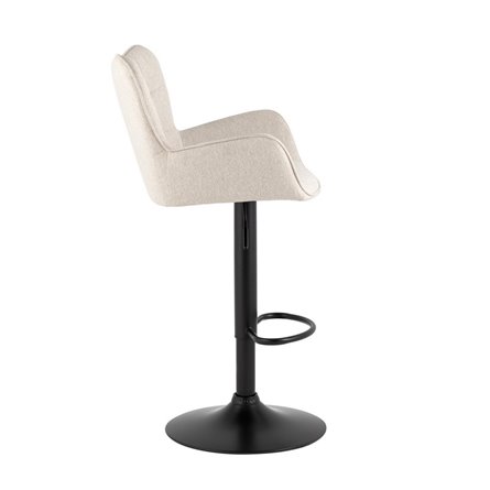 Гранд серо-бежевый ткань, со спинкой, основание черное металл