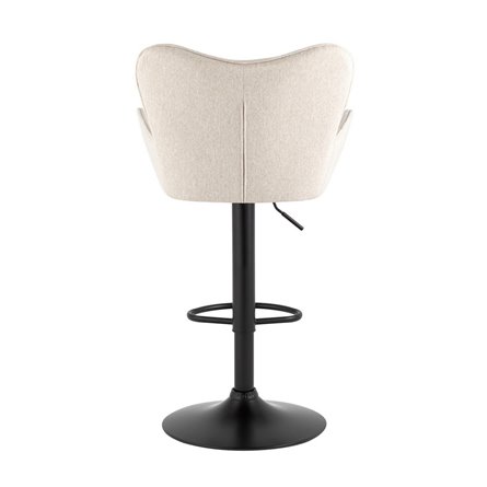 Гранд серо-бежевый ткань, со спинкой, основание черное металл