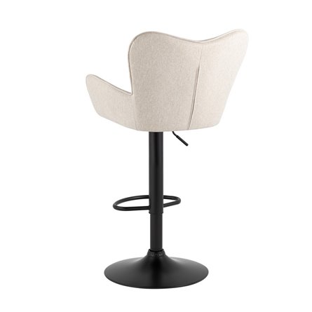 Гранд серо-бежевый ткань, со спинкой, основание черное металл