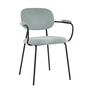 Кэрол серо-голубой с подлокотниками обивка ткань ножки из металла