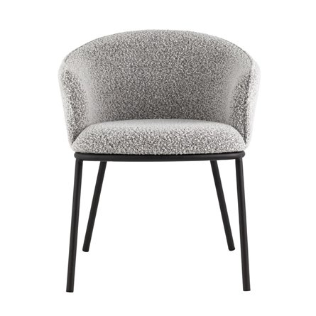 Дон с подлокотниками серый тканевая обивка, металлические ножки