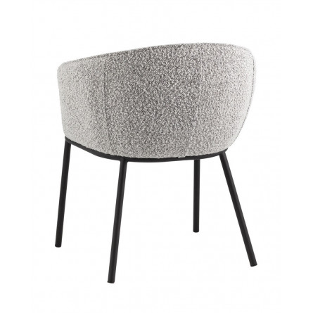 Дон с подлокотниками серый тканевая обивка, металлические ножки