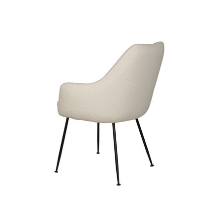 Floret букле белый с подлокотниками ножки металл черные