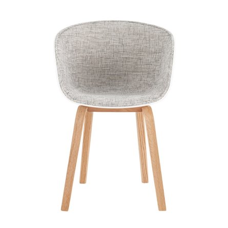 LIBRA SOFT серое, пластик, мягкое сиденье, съемная подушка, ножками из массива бука