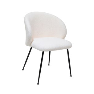 Leaf букле белый ножки металл черные