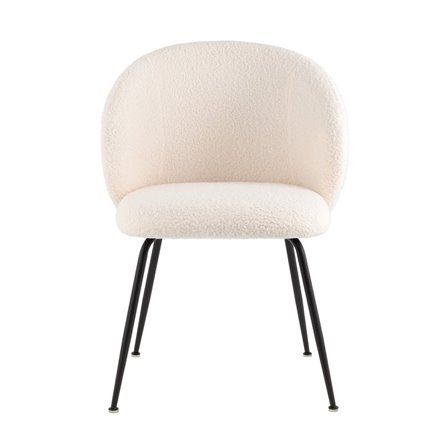 Leaf букле белый ножки металл черные