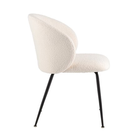 Leaf букле белый ножки металл черные