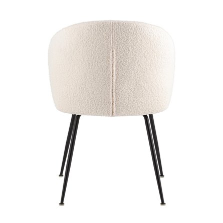 Leaf букле белый ножки металл черные