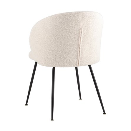 Leaf букле белый ножки металл черные