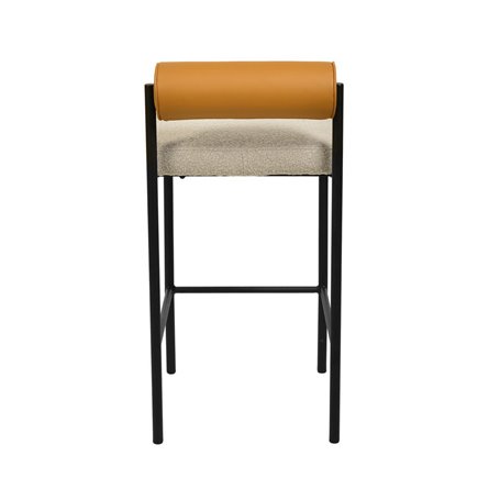 Балла бежевый сиденье букле, со спинкой в форме валика экокожа, ножки черные металл