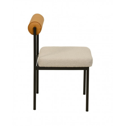 Балла бежевый, сиденье ткань букле, спинка в форме валика экокожа