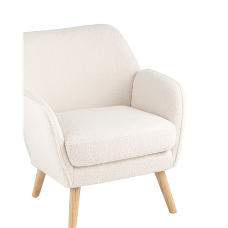 Ричи белый мягкое ткань тедди ножки массив дерева