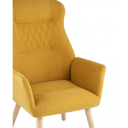 Парлор жёлтый мягкое тканевое ножки массив дерева