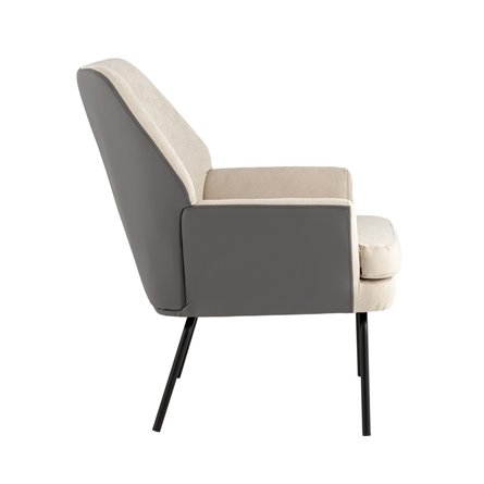 Харви бежевый с серой экокожей на металлических ножках