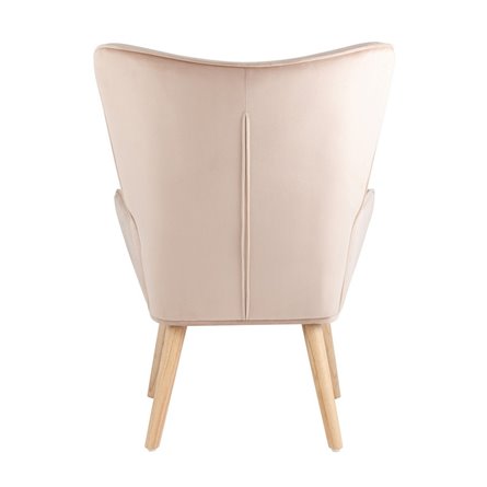 Хью бежевый обивка велюр с ножки массив дерева