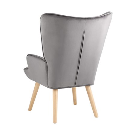 Хью серый обивка велюр с ножки массив дерева